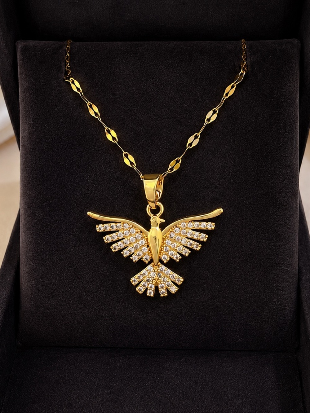 Gold Crystal Butterfly Pendant Necklace - Women's Jewelry